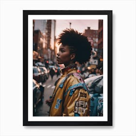 Afro Girl In The City Art Print