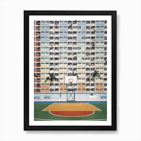 Colorful Basketball Court In Hong Kong Art Print