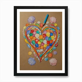 Heart Of Sea Shells 1 Art Print