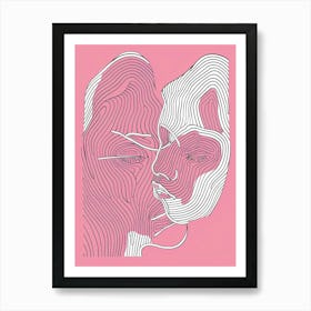 Abstract Portrait Series Pink And White 9 Art Print