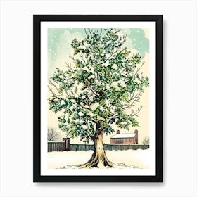 Linden Tree Storybook Illustration 1 Art Print