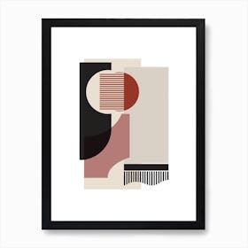 Rose, Grey & Brown Art Print