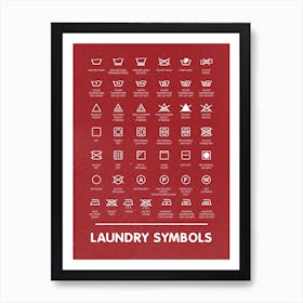 Laundry Room Decor With Symbol Chart Art Print