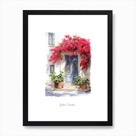 Split, Croatia   Mediterranean Doors Watercolour Painting 3 Poster Art Print