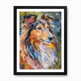 Shetland Sheepdog Acrylic Painting 6 Art Print