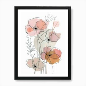 Minimalist Flower Line Art 5 Art Print