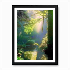 Portland Japanese Garden, Usa Classic Painting Art Print