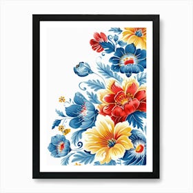 Russian Floral Wallpaper Art Print