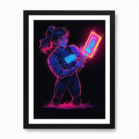 Neon Girl 1 Art Print