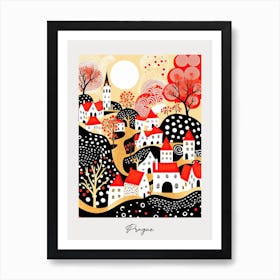 Poster Of Prague, Illustration In The Style Of Pop Art 1 Art Print