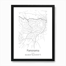 Panorama,Greece Minimalist Map Poster