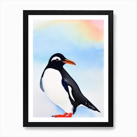 Penguin Watercolour Bird Art Print