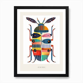 Colourful Insect Illustration June Bug 5 Poster Art Print