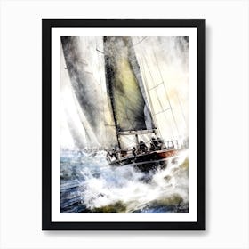 Sailboats In Rough Seas 1 sport Art Print