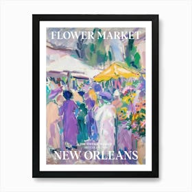 Vintage Flower Market Painting New Orleans 3 Art Print