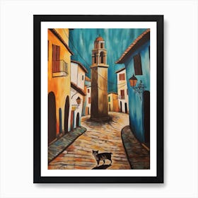 Painting Of Rio De Janeiro With A Cat In The Style Of Surrealism, Dali Style 3 Art Print