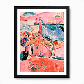 View Of Collioure With A Cat, Matisse  Inspired  Art Print