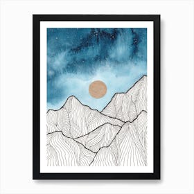 Paysage Montagne Affiche Minimaliste pour Salon