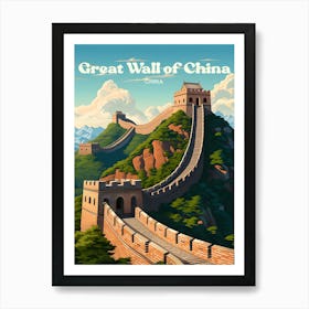 Great Wall of China Tourist Travel Art Art Print