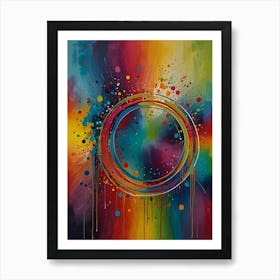 Rainbow Circle Painting Art Print