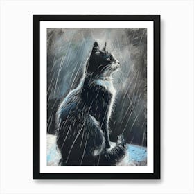 Cat In The Rain 9 Art Print