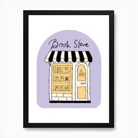 Book Store Hand Drawing Illustration Art Print