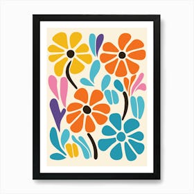 Flowers And Butterflies Art Print