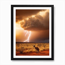 Lightning Over Kangaroo Art Print