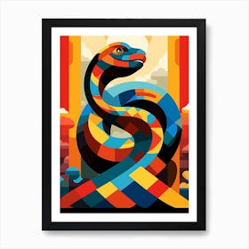 Snake Geometric Abstract 3 Art Print