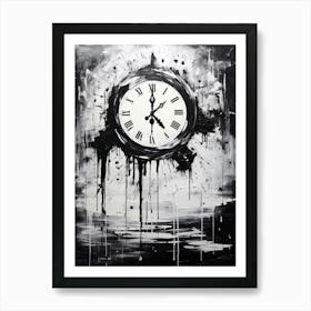 Time Abstract Black And White 3 Art Print