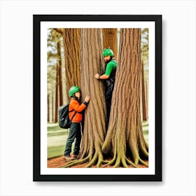 Two People In A Tree 1 Art Print