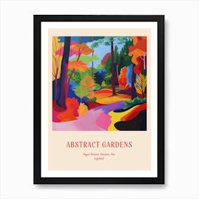 Colourful Gardens Royal Botanic Gardens Kew United Kingdom 4 Red Poster Art Print