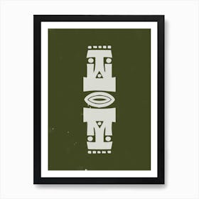 Tepee Green Motif Art Print