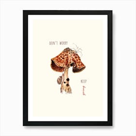 Fungus Mushroom, Snail and Spider (Watercolor) Art Print