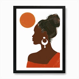 Silhouette Of African Woman 28 Art Print