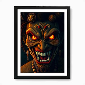 Scary Demon Face Art Print