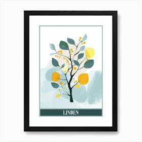 Linden Tree Flat Illustration 3 Poster Art Print