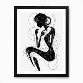Line Art Woman Body 1 Art Print