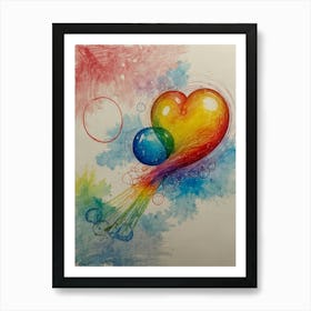 Default Draw Me Funny A Heart Made Of Soap Bubbles Reflecting 0 Art Print