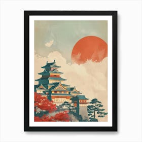 Shurijo Castle In Okinawa Mid Century Modern 3 Art Print