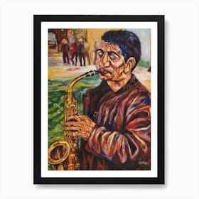 Saxophone Player Art Print