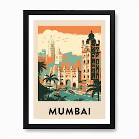 Mumbai Vintage Travel Poster Art Print