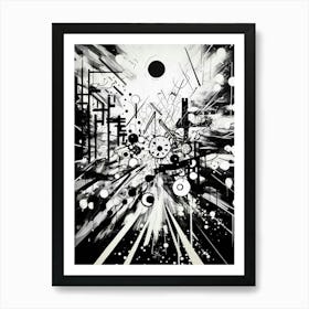 Rebellion Abstract Black And White 2 Art Print