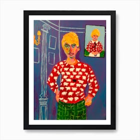 Lady Di And Her Sheep Sweater Art Print