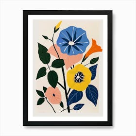 Painted Florals Morning Glory 3 Art Print