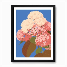 Hydrangeas Flower Big Bold Illustration 2 Art Print