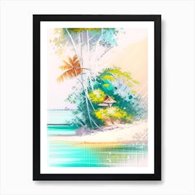 Ile Aux Nattes Madagascar Watercolour Pastel Tropical Destination Art Print