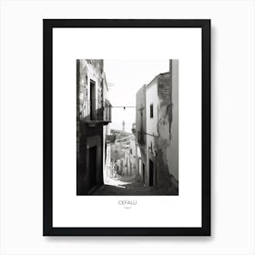 Poster Of Cefalu, Italy, Black And White Photo 1 Art Print