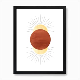 Abstract terracotta sun Art Print