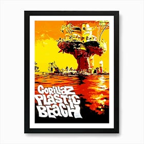 Plastic Beach gorillaz music band Art Print